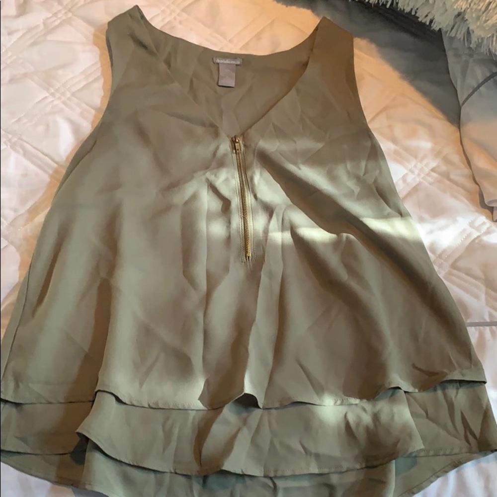 Light green blouse with zipper